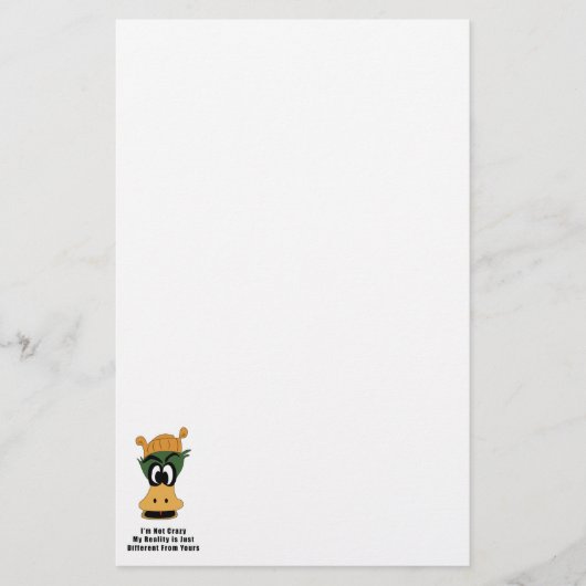 Crazy Green Cartoon Duck Different Reality Briefpapier (Voorkant)