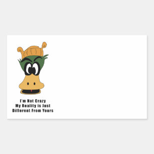Crazy Green Cartoon Duck Different Reality Rechthoekige Sticker