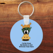 Crazy Green Cartoon Duck Different Reality Sleutelhanger (Voorkant)