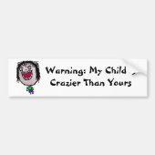 Crazy Green Eyes Wild Child Bumpersticker (Voorkant)