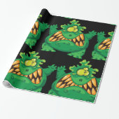 Crazy Green Monster Cadeaupapier (Uitgerold)