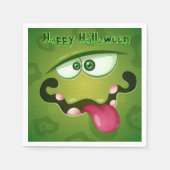 Crazy Green Monster Face Servet (Voorkant)