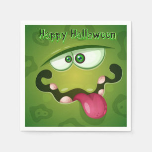 Crazy Green Monster Face Servet