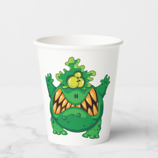 Crazy Green Monster Papieren Bekers (Voorkant)