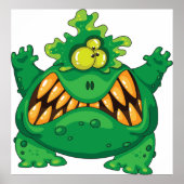 Crazy Green Monster Poster (Voorkant)