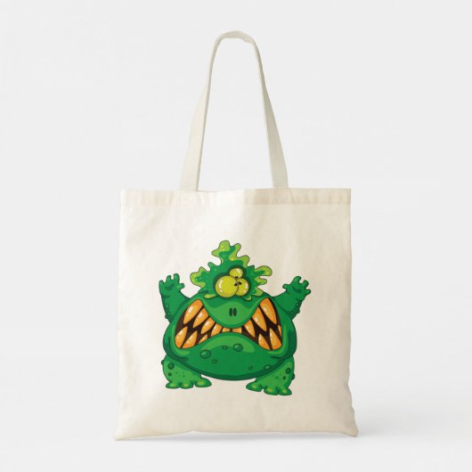 Crazy Green Monster Tote Bag (Achterkant)