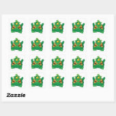 Crazy Green Monster Vierkante Sticker (Vel)