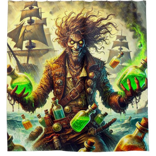 Crazy Green Potion Man Douchegordijn (Voorkant)