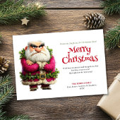 Crazy grumpy Santa editable custom holiday card Feestdagenkaart