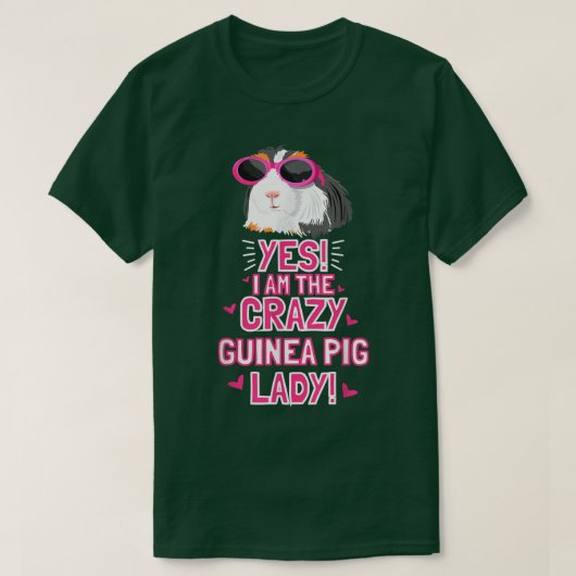 Crazy Guinea Pig Lady Clothing Gift Guinee Pig T-shirt (Design voorkant)