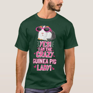 Crazy Guinea Pig Lady Clothing Gift Guinee Pig T-shirt