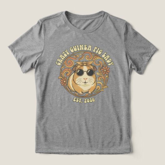 Crazy Guinea Pig Lady T-Shirt | Funny Vintage (Design voorkant)