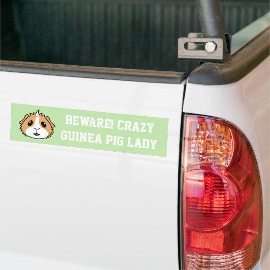 Crazy Guinea Pig Woman Car Bumpersticker (Op Truck)