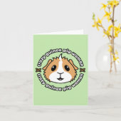 Crazy Guinea Pig Woman Groetjes Kaart (Gele Bloem)