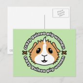 Crazy Guinee Pig Woman Briefkaart (Voorkant / Achterkant)