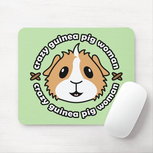 Crazy Guinee Pig Woman Mousemat Muismat (Met muis)