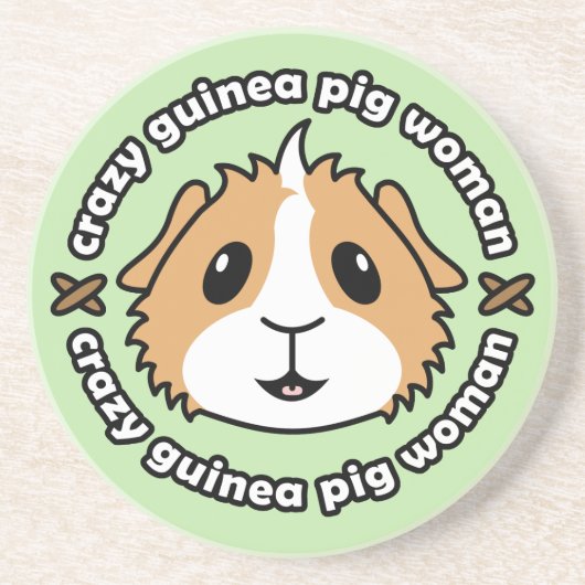 Crazy Guinee Pig Woman Onderzetter (Voorkant)