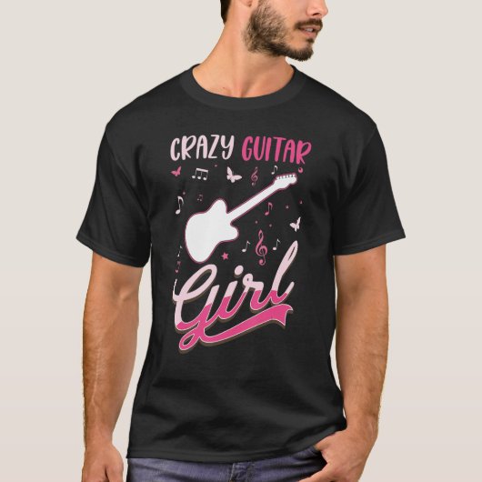 Crazy Guitar Girl Electric Ggitarist 1 T-shirt (Voorkant)