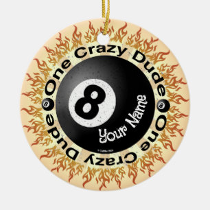Crazy guy Eightball Keramisch Ornament