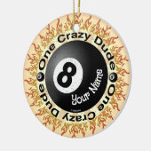 Crazy guy Eightball Keramisch Ornament (Links)