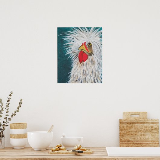 Crazy Hair Chicken Poster (Keuken)