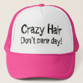 Crazy Hair Don't Care Day Humor Trucker Pet (Voorkant)