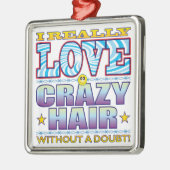Crazy Hair Love Face Metalen Ornament (Links)