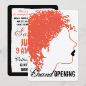 Crazy hair stylist schoonheidssalon grote opening kaart (Voorkant / Achterkant)