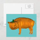 Crazy Halloween Pig Briefkaart (Voorkant / Achterkant)