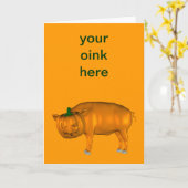 Crazy Halloween Pig Kaart (Gele Bloem)