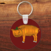 Crazy Halloween Pig Sleutelhanger (Voorkant)