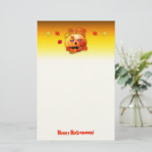 Crazy Halloween Pumpkin Briefpapier (Staand voorkant)