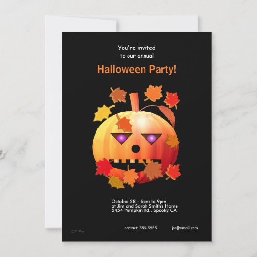 Crazy Halloween Pumpkin Kaart (Voorkant)