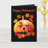 Crazy Halloween Pumpkin Kaart (Gele Bloem)
