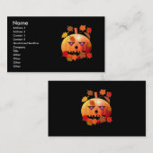 Crazy Halloween Pumpkin Visitekaartje (Voorkant / Achterkant)