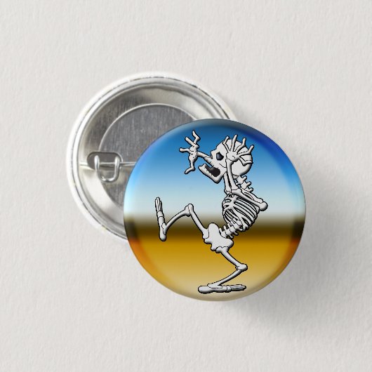 Crazy Halloween Skeleton Ronde Button 3,2 Cm (Voorkant /achterkant)