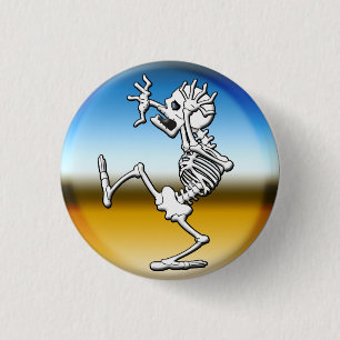 Crazy Halloween Skeleton Ronde Button 3,2 Cm