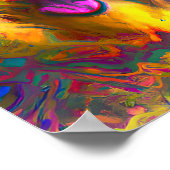 Crazy Happy Old English Sheepdog Portret Poster (Hoek)