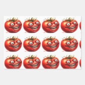 Crazy Happy Tomato Cartoon Funny  Wrapping Paper (Voorkant 3)