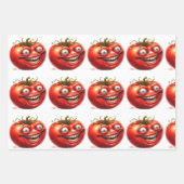 Crazy Happy Tomato Cartoon Funny  Wrapping Paper (Voorkant 2)