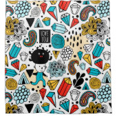 Crazy head douchegordijn (Voorkant)