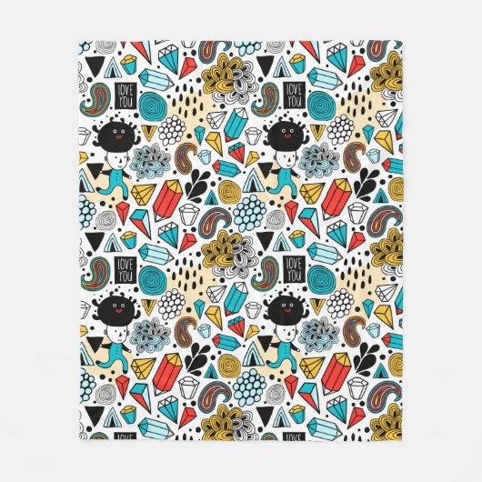 Crazy head fleece deken (Voorkant)