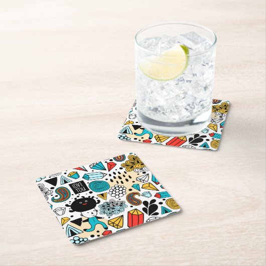 Crazy head kartonnen onderzetters (Insitu)