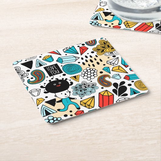 Crazy head kartonnen onderzetters (Schuin)