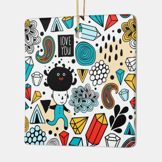 Crazy head keramisch ornament (Links)