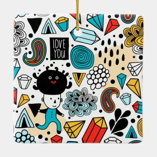 Crazy head keramisch ornament (Achterkant)