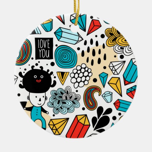 Crazy head keramisch ornament (Voorkant)