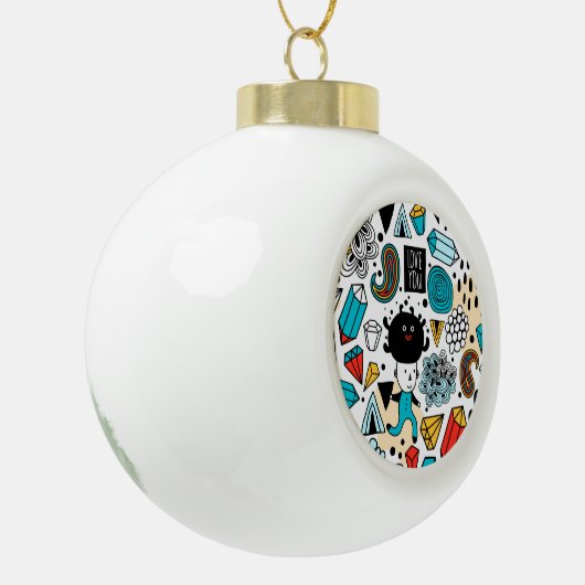 Crazy head keramische bal ornament (Links)