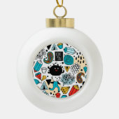 Crazy head keramische bal ornament (Voorkant)