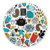 Crazy head keramische knop (Voorkant)